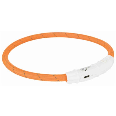 Trixie Lichtgevende Halsband Hond Flash Usb Tpu / Nylon Oranje 45X0,7 Cm