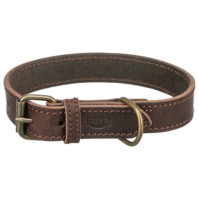 Trixie Halsband Hond Rustic Vetleer Donkerbruin 57-66X3 Cm
