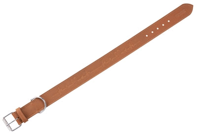 Trixie Halsband Hond Rustic Vetleer Heartbeat Bruin 47-55X4 Cm