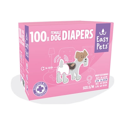 Easypets Hondenluiers Teef Xs/S 100 St